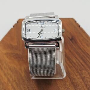 Louis Arden Silver Tone Bracelet Watch Chainmail Artsy Futuristic Steampunk